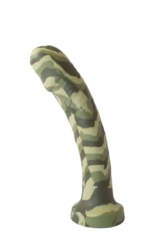 Si Novelties Major Dick Commando 7.25-Inch Uncut Green Camo Dong with Suction Cup Base