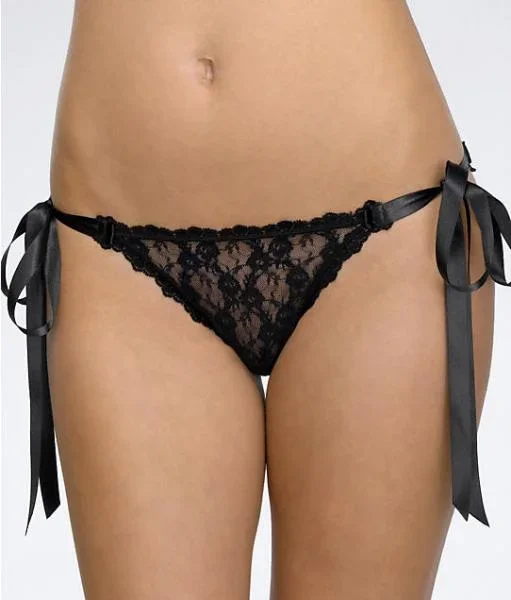Side-Tie Lace Panty – Black –