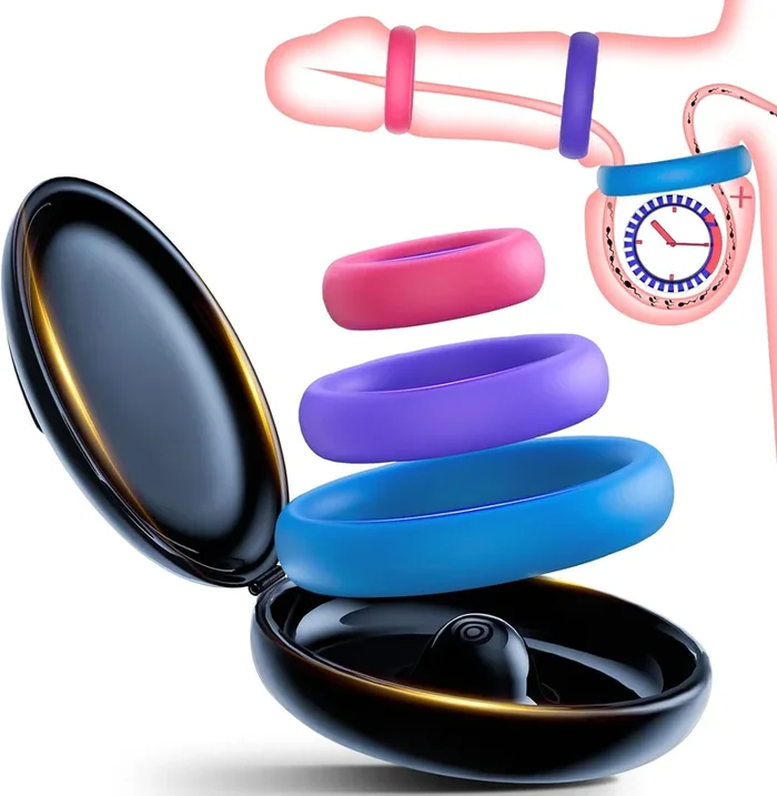 Silicone Cock Rings – Multi-Coloured Erection Enhancers Set