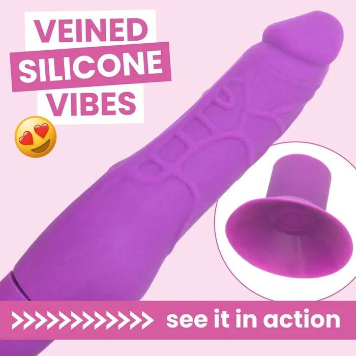 Silicone Vibrating Dildo with Realistic Penis Shape – Comes with Suction Cup Attachment!