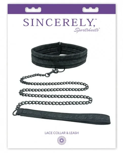Sincerely Lace Collar & Leash – Black
