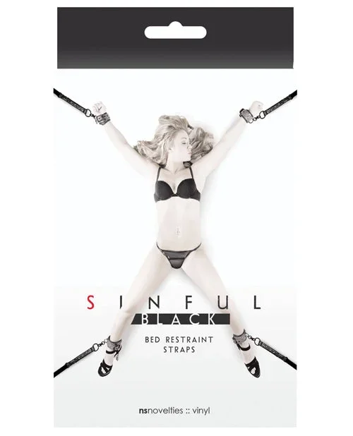 Sinful Bed Restraint Straps – Black