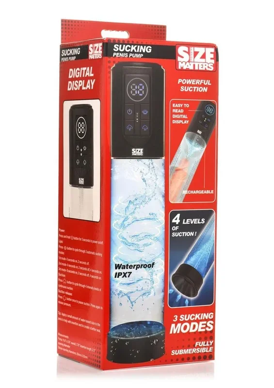 Size Matters Rechargeable Silicone Penis Pump with Digital Display