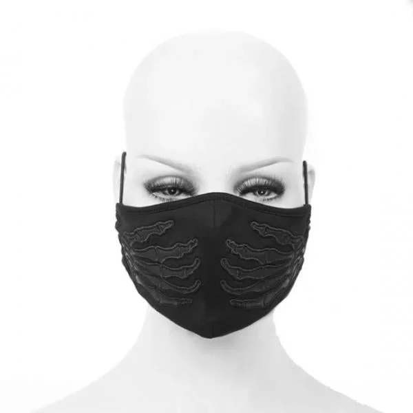 Skull Hands Face Mask – Black