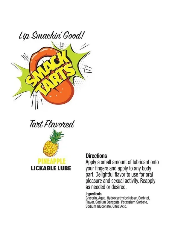 Smack Tarts Lickable Lube 2oz – Sour Pineapple