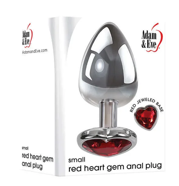 Small Red Heart Gem Anal Plug