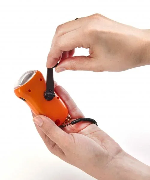 Solar No Battery LED Flashlight – Orange