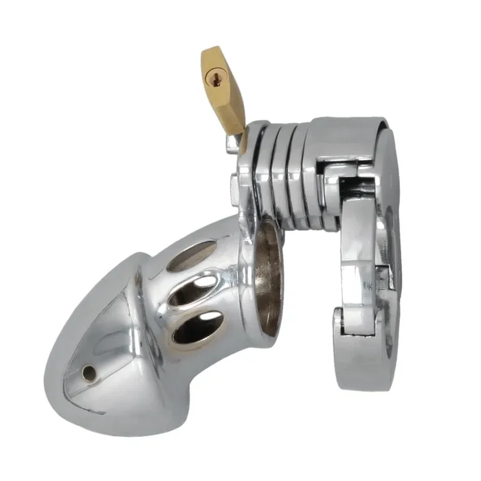 Solid Stainless Chastity Cock Cage with 3 Inch Ball Stretcher