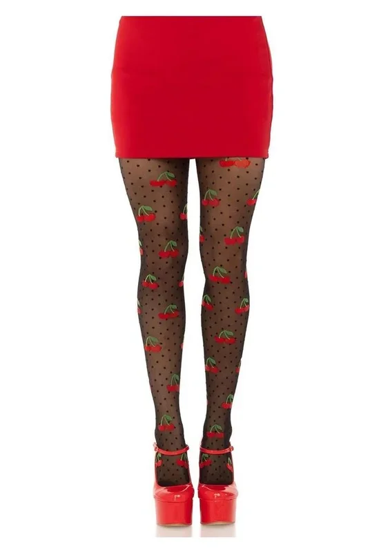 Spandex Sheer Polka Dot Cherry Tights