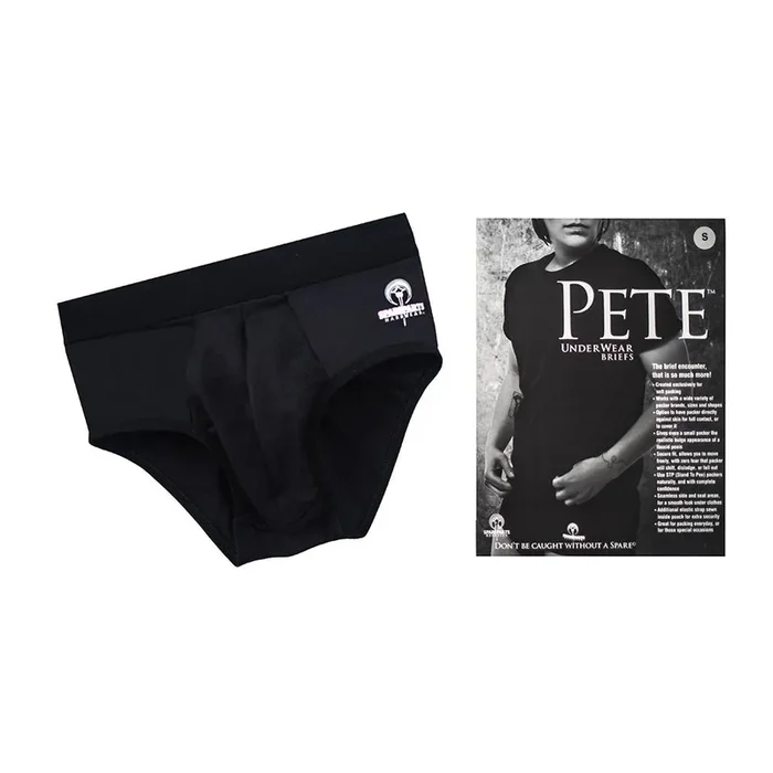 Spareparts Pete Briefs Nylon Packing Underwear Black Size
