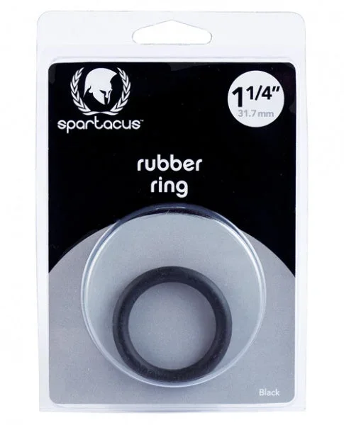 Spartacus 1.25″ Rubber Cock Ring – Black