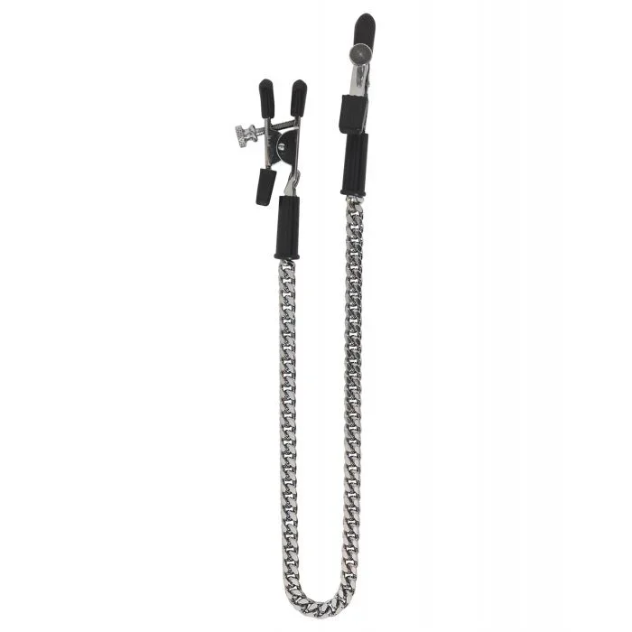 Spartacus Adjustable Alligator Nipple Clamps w/Silver Chain