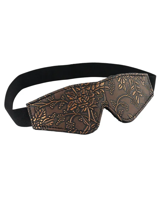 Spartacus Faux Fur Lining Blindfold – Brown Floral Print