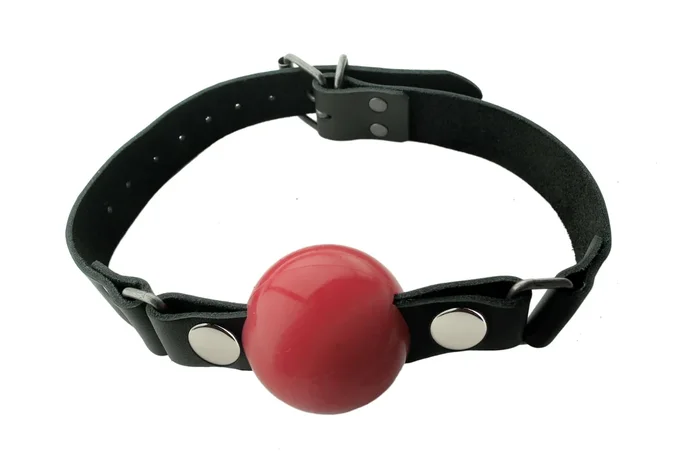 Spartacus Leather Nickel Free 2 inches Silicone Removable Ball Gag Large Red