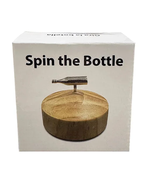 Spin The Bottle Game With Silver Bottle And Wooden Base