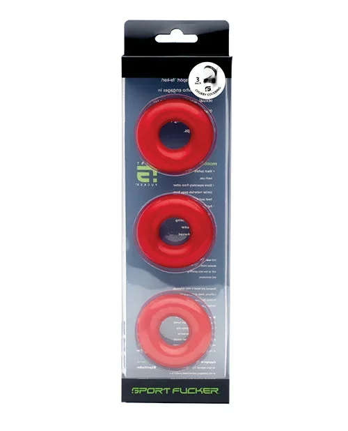 Sport Fucker Chubby Cockring Pack of 3 – Red