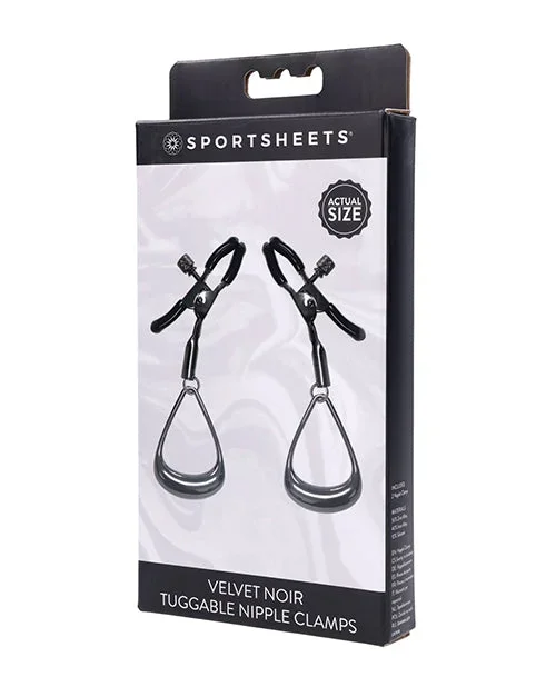Sportsheets Velvet Noir Tuggable Nipple Clamps – Black
