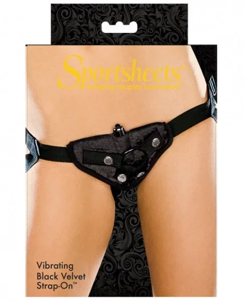 Sportsheets Vibrating Velvet Harness w/Bullet – Black