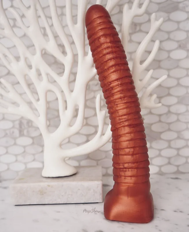 SquarePegToys® Worm – Long Anal Toy in SuperSoft Bronze Silicone