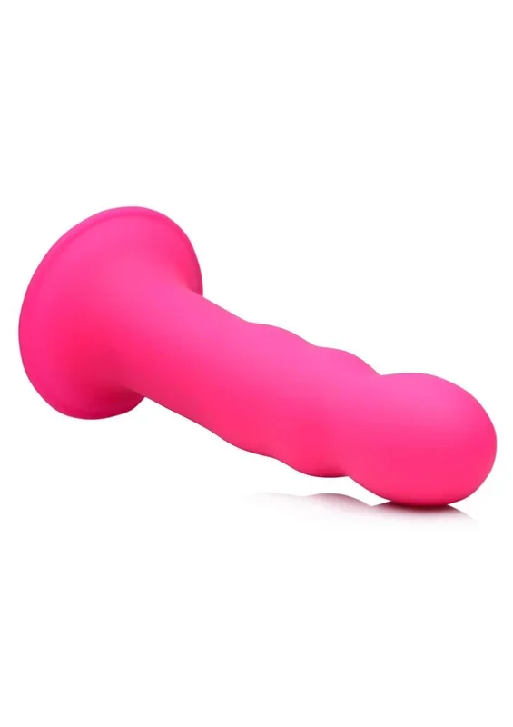 Squeeze It Squeezable Wavy Harness Compatible Silicone Dildo