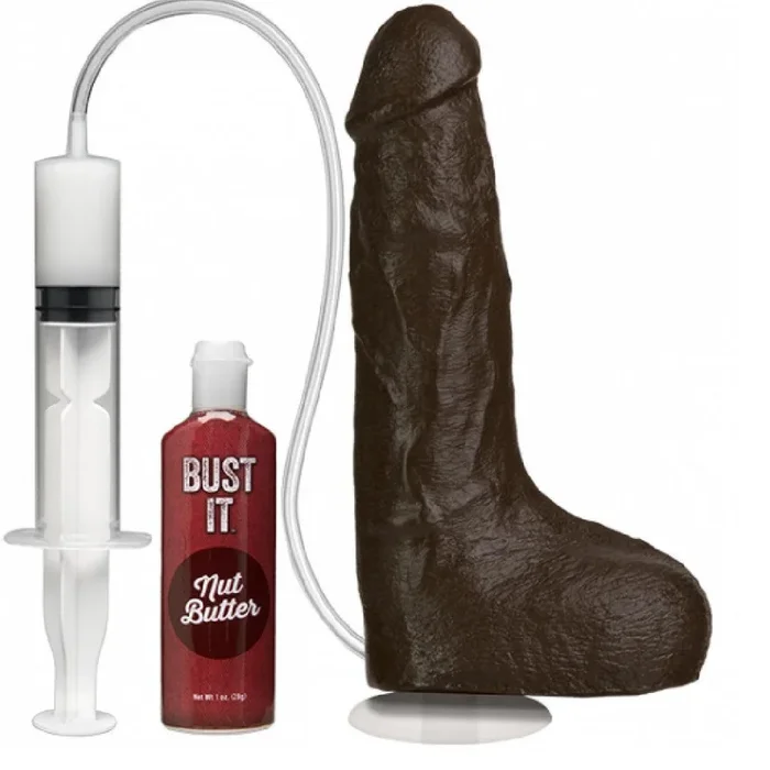 Squirting Realistic Cock Large Ejaculating Suction Cup Dildo – Dark Brown