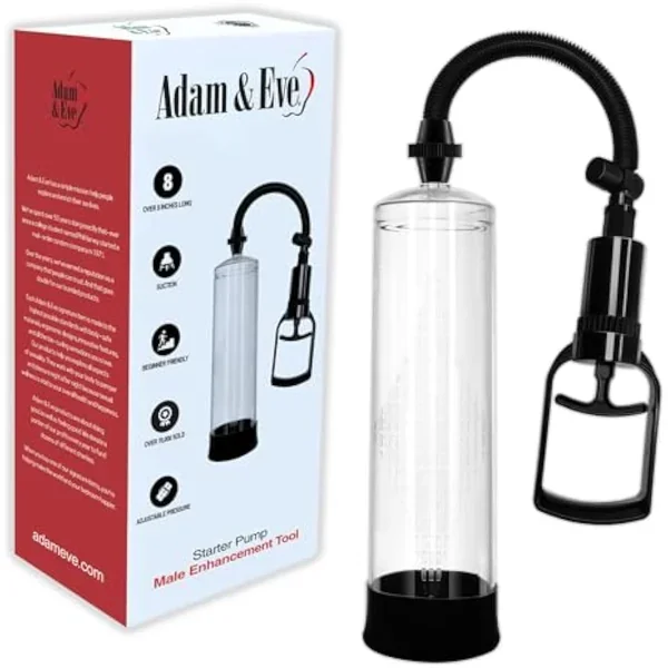 Starter Penis Pump Enlarger, Improved Erection, Cock Sexual Stimulation Device & Masturbation, Mens Erectile Dysfunction Adult Sex Toy, Increase Penile Size, 8.6″ X 2.7″, Clear