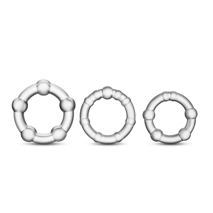 Stay Hard – Beaded Cock Rings – 3 Pack – Clear