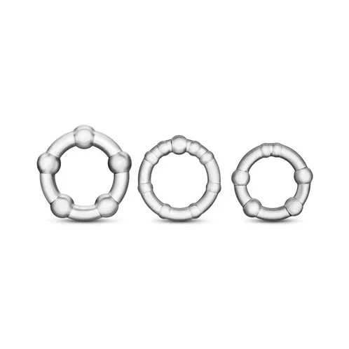 Stay Hard Beaded Cock rings 3pc – Clear