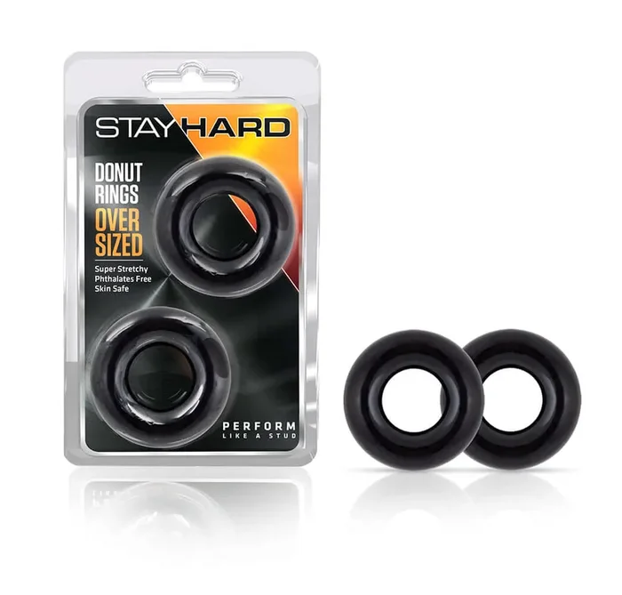 Stay Hard Oversized Donut Rings Black