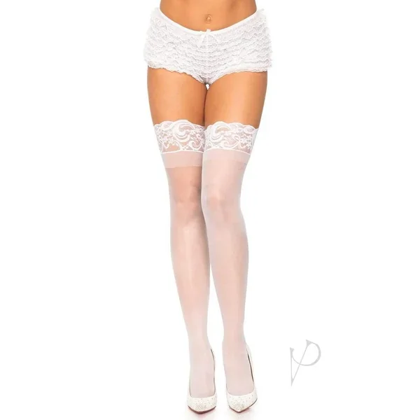 Stay Up Lace Top Thigh High O/s White