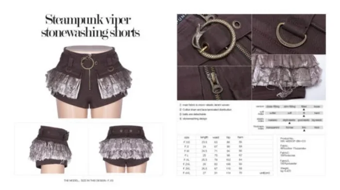 Steampunk Viper Stone-wash Shorts – Brown –