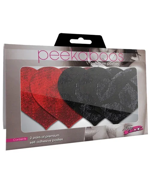 Stolen Kisses Hearts – Red & Black Pack of 2