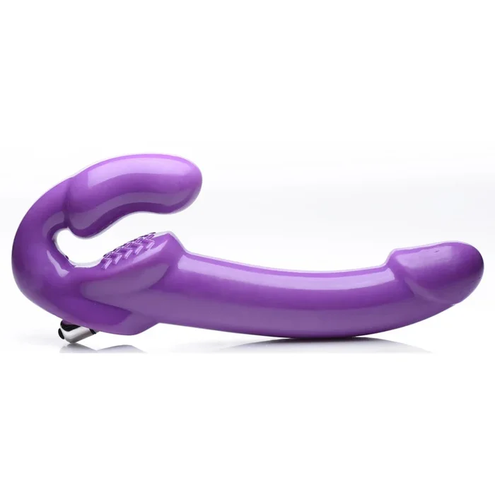 Strap U 7X Revolver Thick Vibrating Strapless Strap-On Purple