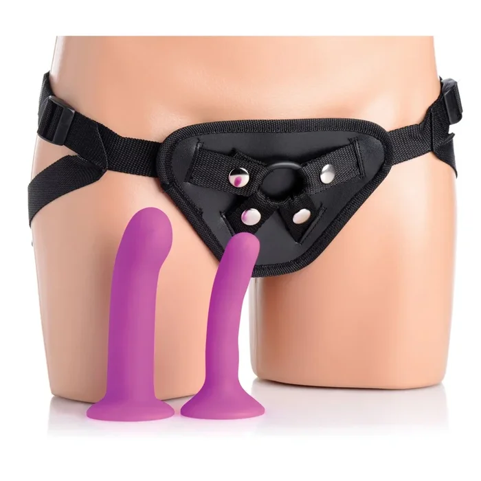 Strap U Double-G Deluxe Vibrating Strap-On Kit Black Purple