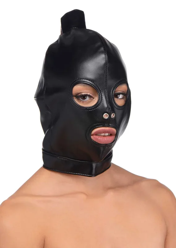 Strict Ponytail Bondage Hood – Black