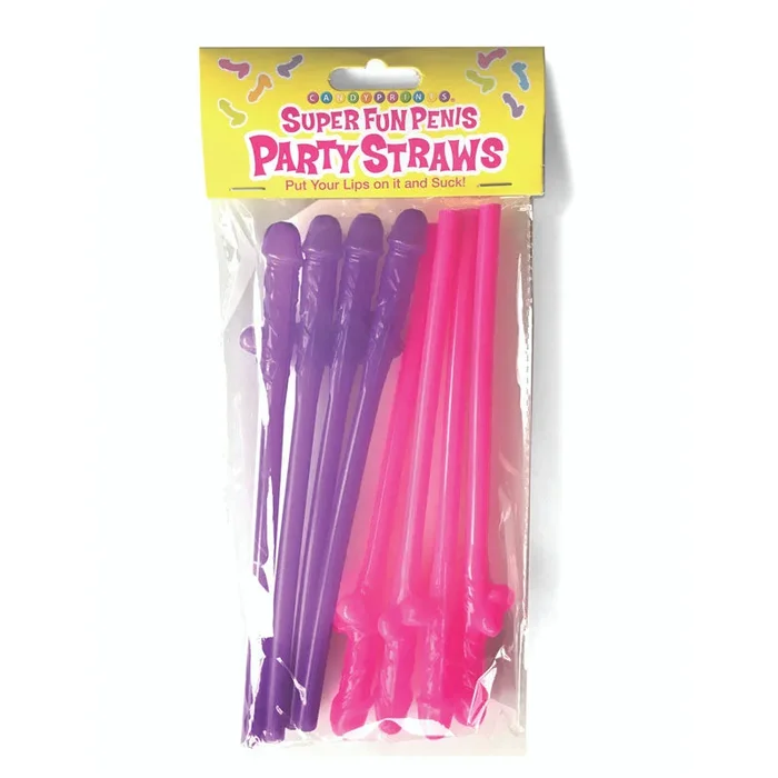 Super Fun Penis Party Straws – Pink/Purple Dicky Straws – Set of 8