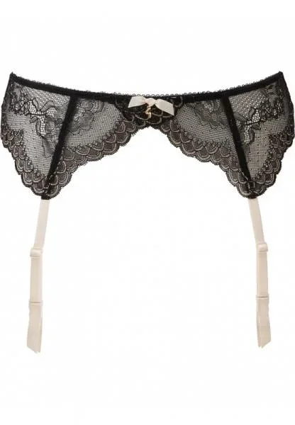 Superboost Lace Suspender – Black/Ivory Rose –