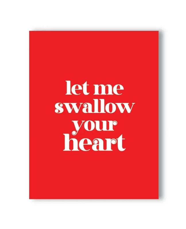 Swallow Your Heart Naughty Greeting Card With Envelope