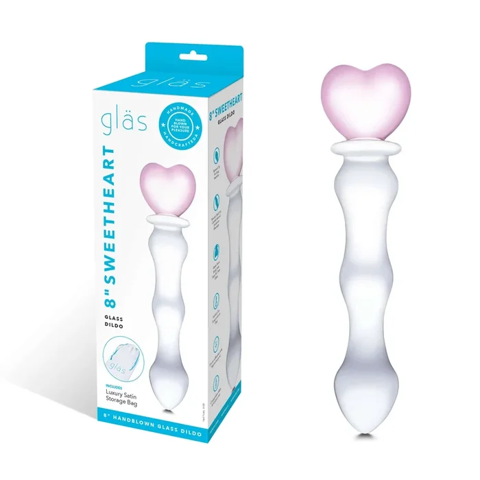 Sweetheart Glass Dildo: An 8-inch Elegance in Pink/Clear for Heartfelt Pleasure