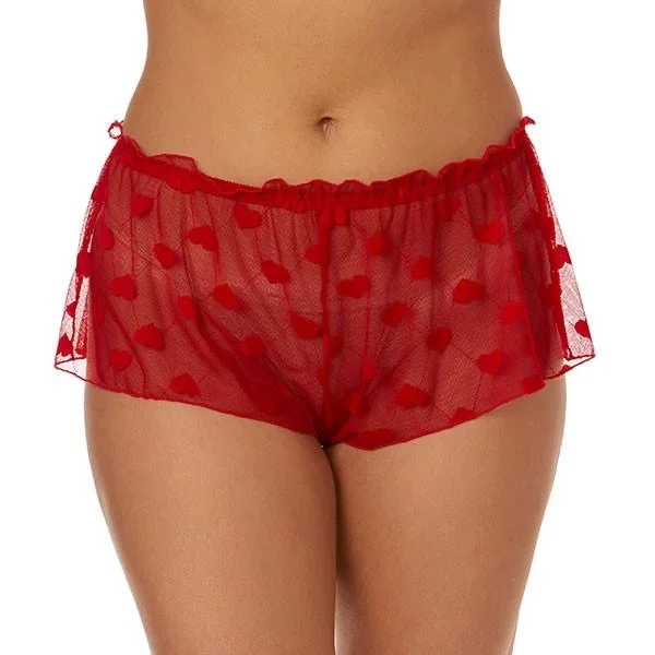 Sweetheart Mesh Tap Pant – Red –