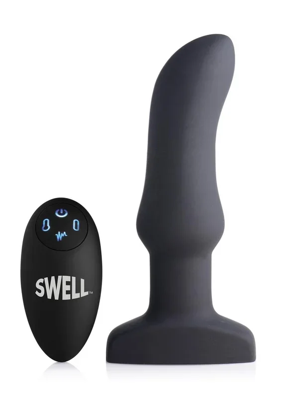 Swell Inflatable Silicone Vibrating Curved Anal Plug