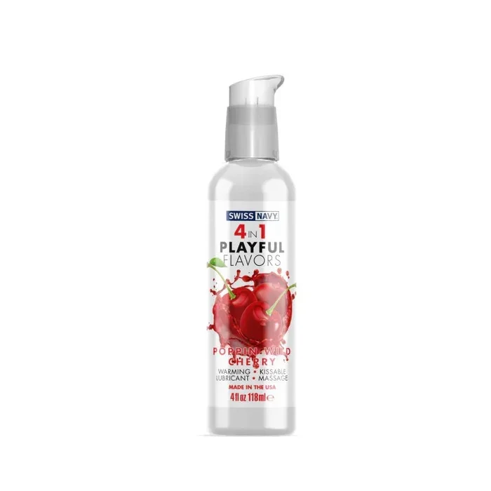 Swiss Navy 4-in-1 Playful Flavors – Pop’n Wild Cherry – 4 Fl. Oz.