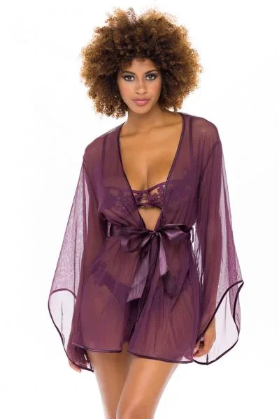 Sydney Tulle Robe – Italian Plum –