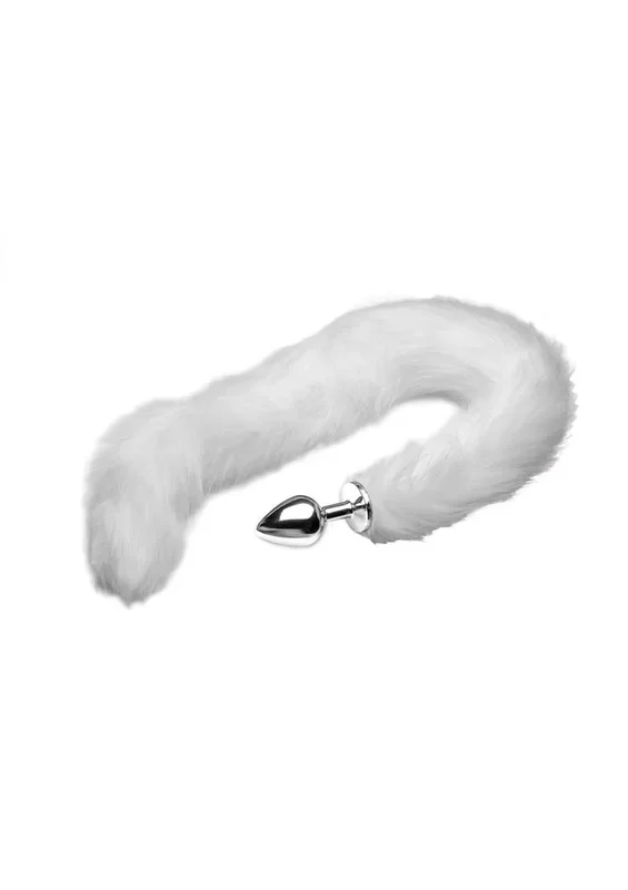 Tailz Extra Long Arctic Mink Tail Anal Plug Faux Fur Roleplay