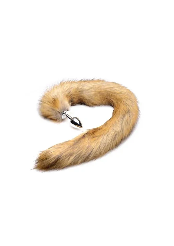 Tailz Extra Long Mink Tail with Butt Plug Sensual and Brown Faux Fur