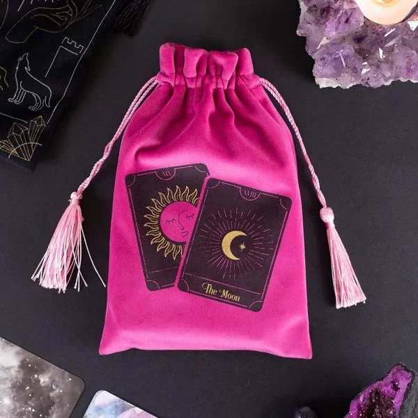 Tarot Cards Drawstring Pouch – Pink