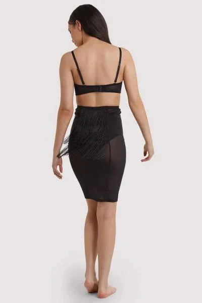 Tassel Lingerie Skirt – Black –