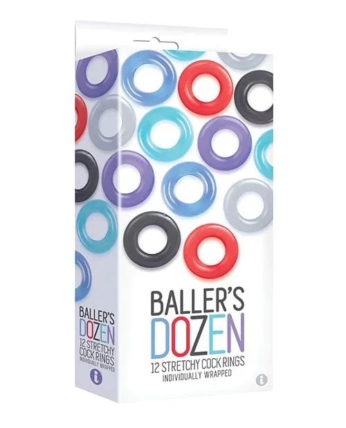 The 9’s Baller’s Dozen Original 12pc Cockring Set – Asst. Colors