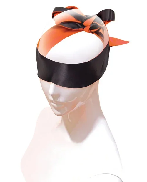 The 9’s Orange is the New Black Satin Sash Reversible Blindfold