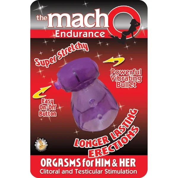 The Macho Endurance Vibrating Clitoral And Testicular Stimulator Waterproof Purple